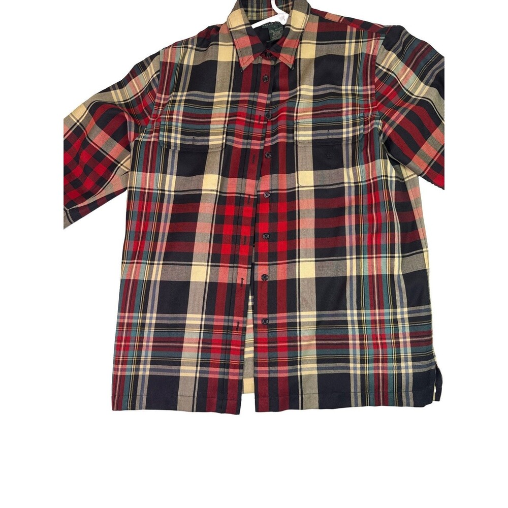 Vtg. Lauren Ralph Lauren Wool Plaid Shirt Jacket Shacket Red Black women’s L